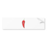 Happy Red Chilli Lady Vegetable bumper stickers