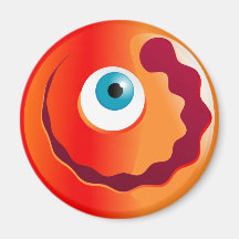 Happy Red Cyclops Smilie Refrigerator Magnets