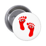Happy Red Feet Buttons