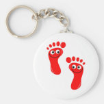 Happy Red Feet Key Chain