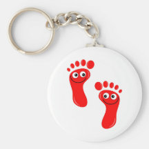 Happy Red Feet Key Chain