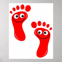 Happy Red Feet Poster