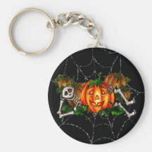 HAPPY RESTING SKELETON & JACK by SHARON SHARPE Key Chains