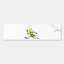Happy Running Bee Bumper Stickers