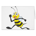 Happy Running Bee Greeting Cards
