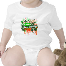 Happy Saint Patricks Day Baby Bodysuits