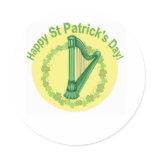 Happy Saint Patrick's Day Harp and Wreath stickers