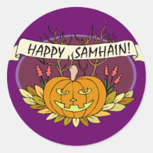 Happy Samhain Round Sticker