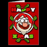 Happy Santa Cartoon Card cards
