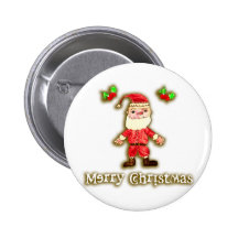 Happy Santa Pinback Buttons