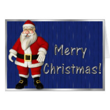 Happy Santa Silver Christmas Card