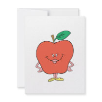 happy silly apple cartoon invitation