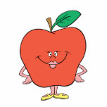 happy silly apple cartoon photo sculptures