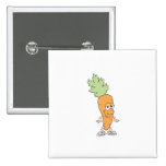 happy silly carrot cartoon pinback buttons