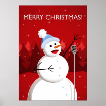Happy Singing Snowman Merry Christmas (Large) posters