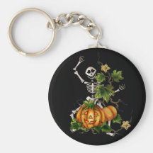 HAPPY SKELETON & JACK by SHARON SHARPE Key Chains