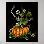 HAPPY SKELETON & JACK by SHARON SHARPE Poster
