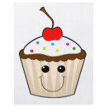 happy smiley face kawaii cupcake character flyers