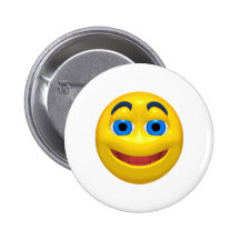 Happy smiley pinback button