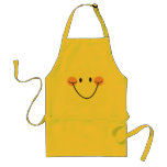 Happy smiley yellow kitchen apron