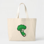 happy smiling broccoli canvas bags