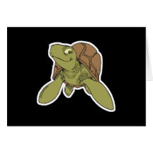 happy smiling sea turtle card