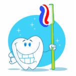 Happy Smiling Tooth With Toothbrush photo sculptures