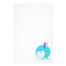 Happy Smiling Tooth With Toothbrush Customised Stationery