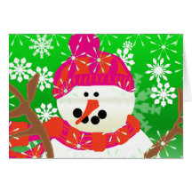 Happy Snowman Greeting Card