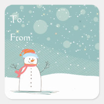 Happy Snowman in a Blizzard stickers