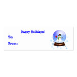 Happy Snowman Snowglobe Holiday Gift Tags business cards