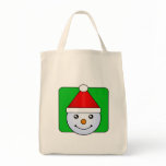 Happy Snowman Toon Holiday Tote Bag