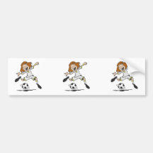 happy soccer girl kid graphic bumper stickers