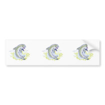 happy splashing baby dolphin bumper stickers