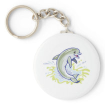 happy splashing baby dolphin key chains