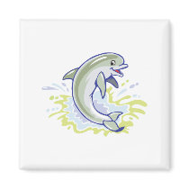 happy splashing baby dolphin fridge magnets