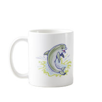 happy splashing baby dolphin coffee mug