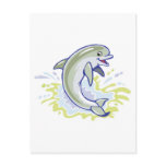 happy splashing baby dolphin postcards