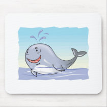 happy splashing whale mouse mat