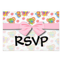 happy spring butterflies pattern custom invite
