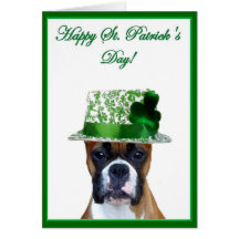 Happy St. Patrick's Day Boxer greeting card