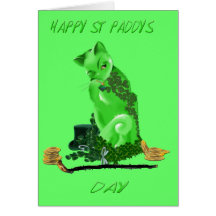 Happy St. Patricks Day Cat Card