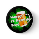 Happy St. Patrick's Day Clover & Mug Button