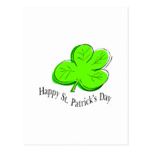 Happy St Patricks Day Clover Postcards