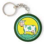 Happy St. Patrick's Day Cow keychains
