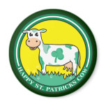 Happy St. Patrick's Day Cow magnets