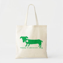 Happy St. Patrick's Day Dachshund Canvas Bag