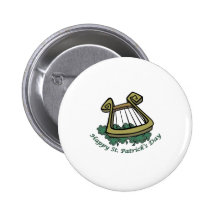 Happy St. Patrick's Day Harp Pins