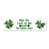 Happy St Patrick's Day (Irish Flag Colour Text) Bumper Sticker