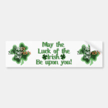 Happy St Patrick's Day (Irish Flag Colour Text) Bumper Sticker